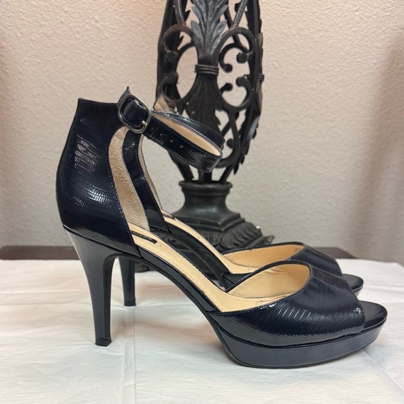 Alex Marie Navy Patent Leather 4 inch Heels - Picture 5 of 12